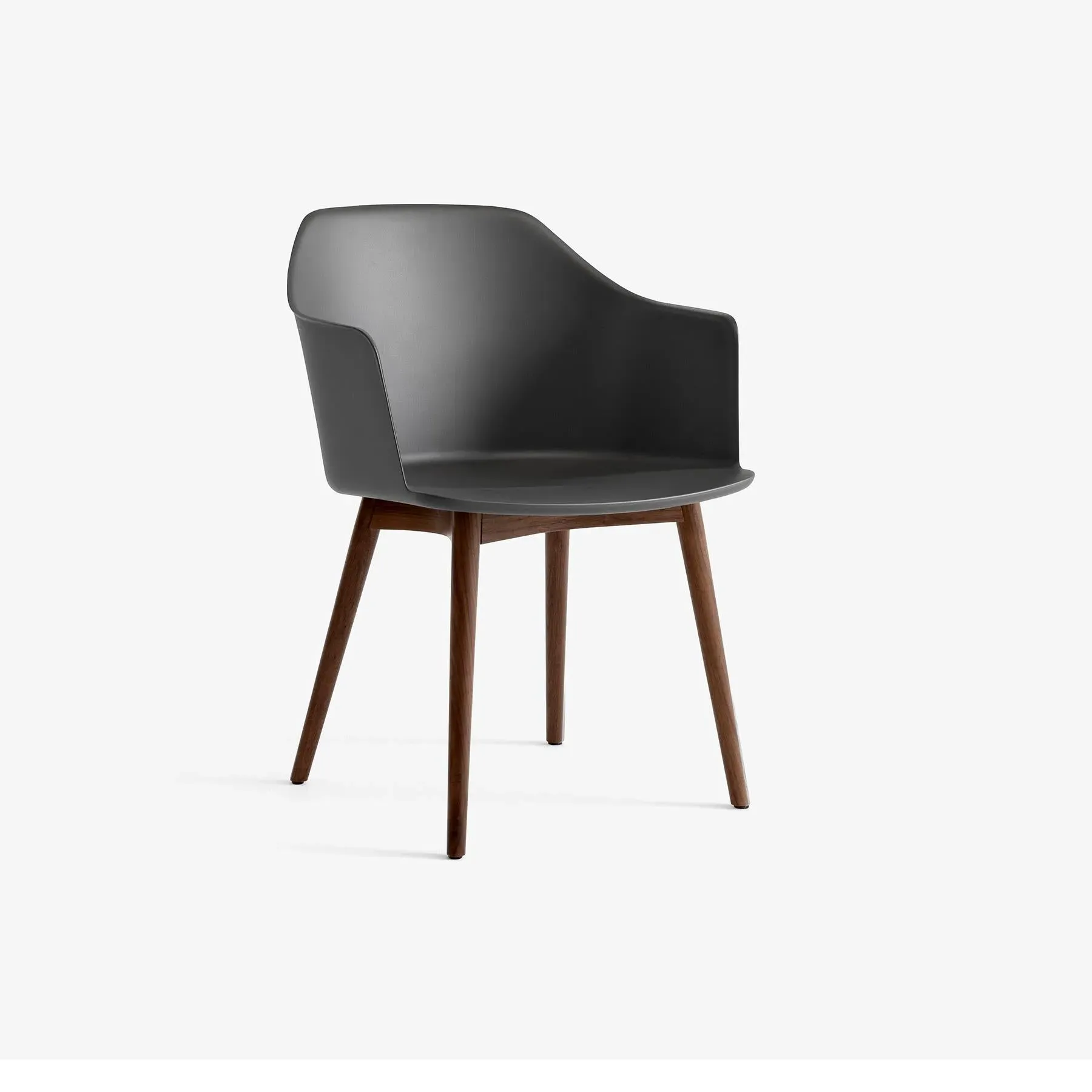 Office Chair with Wooden Legs - Stone, Walnut