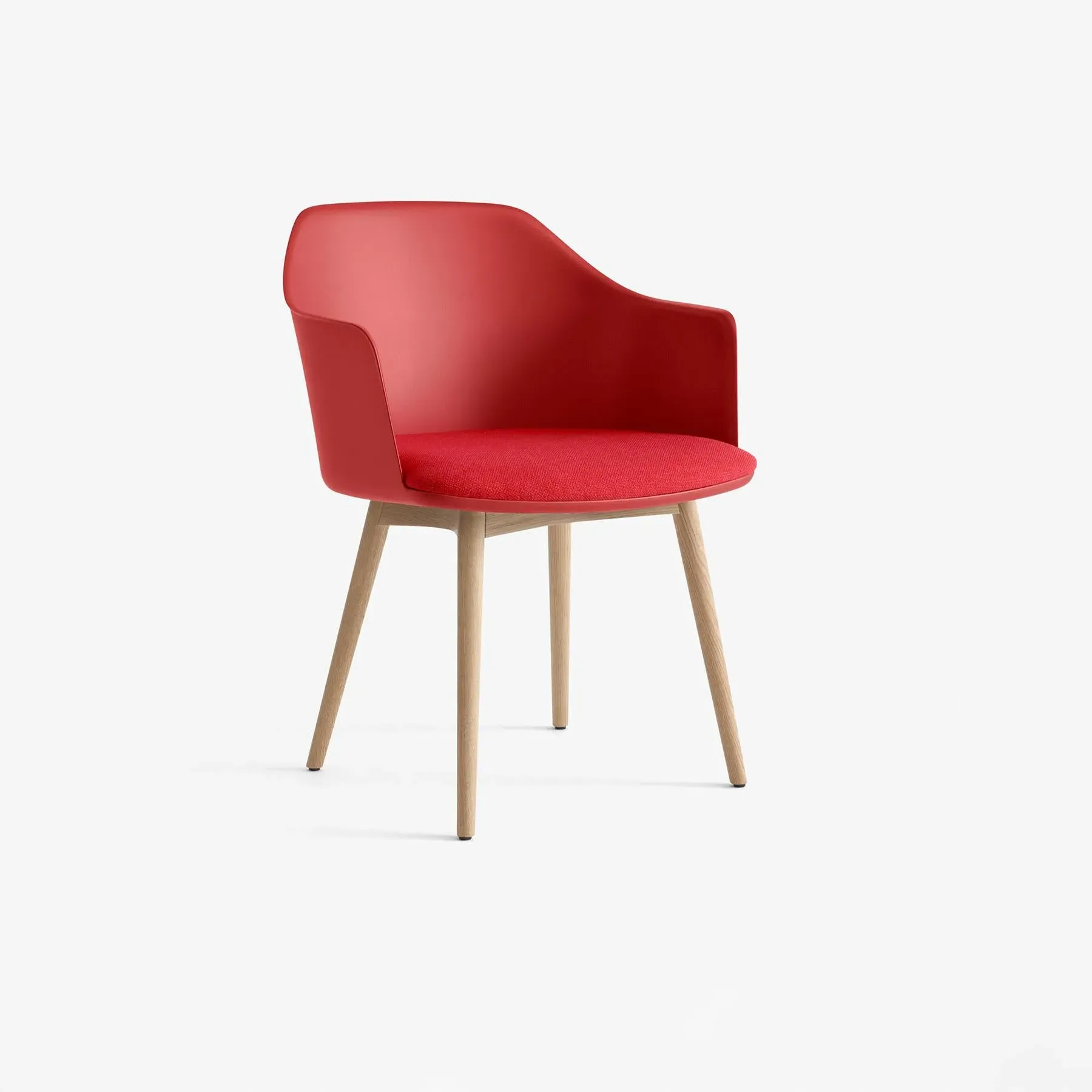 Office Chair with Wooden Legs - Vermillion, Oak