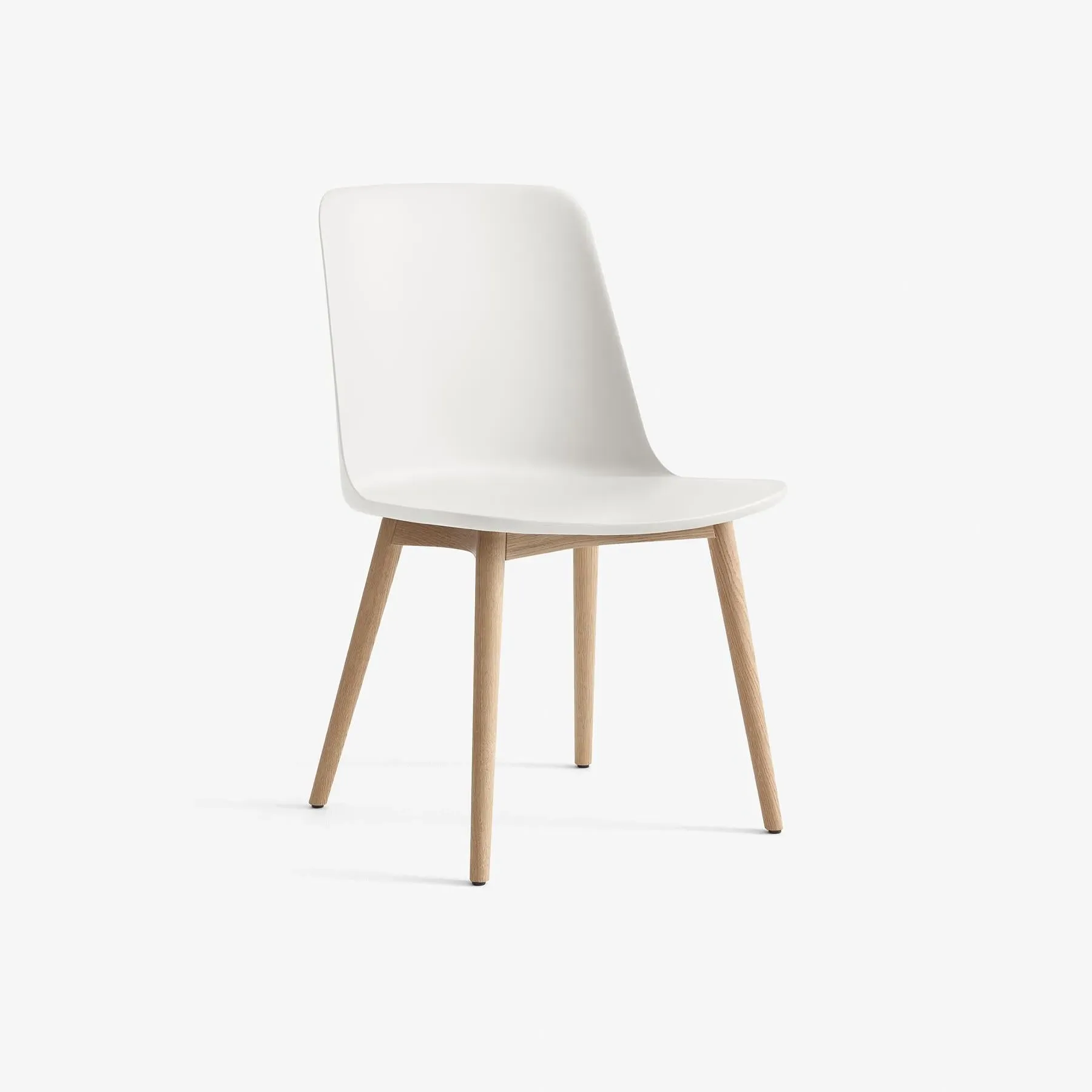 Office Chair with Wooden Legs - White, Oak