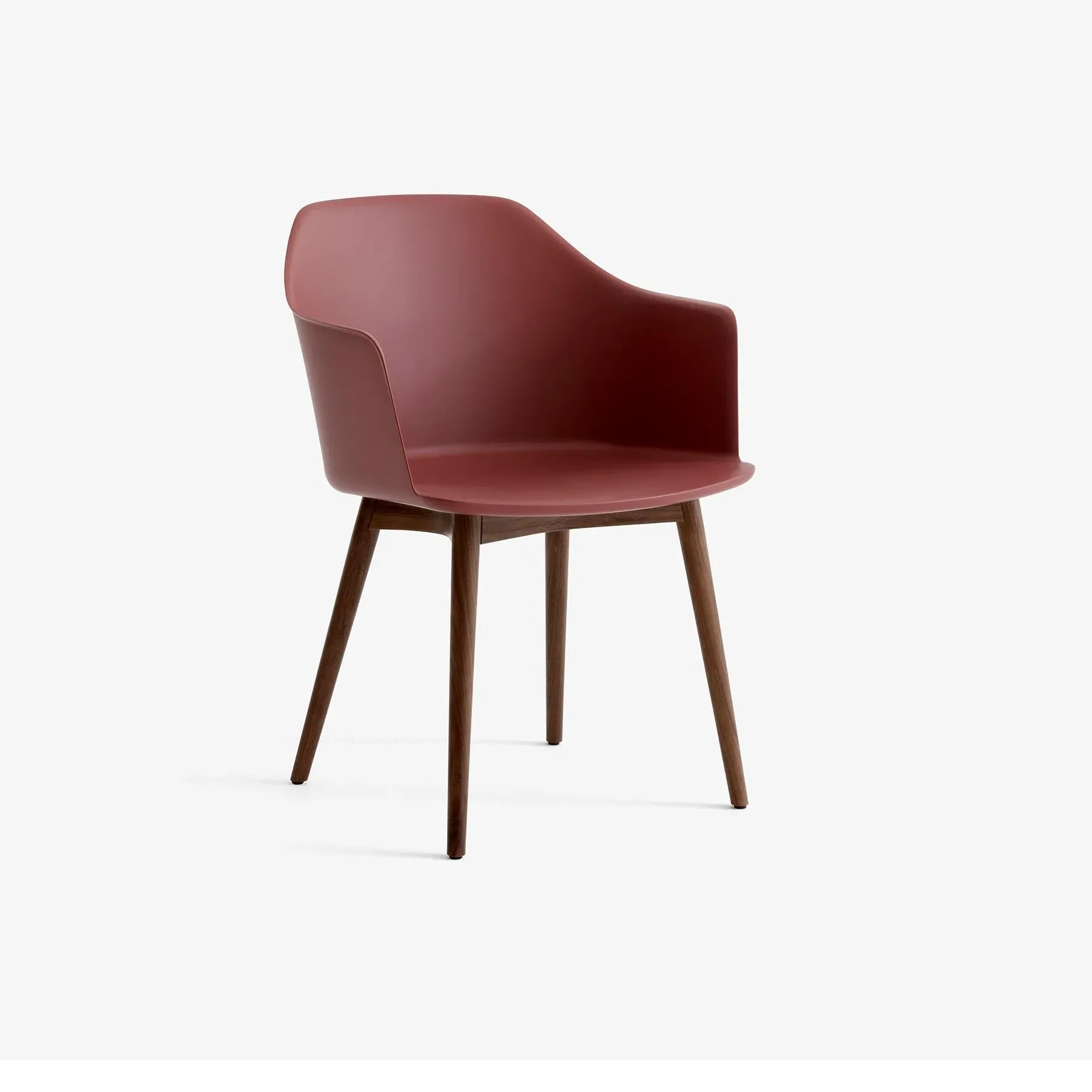 Office Chair with Wooden Legs - White, Walnut