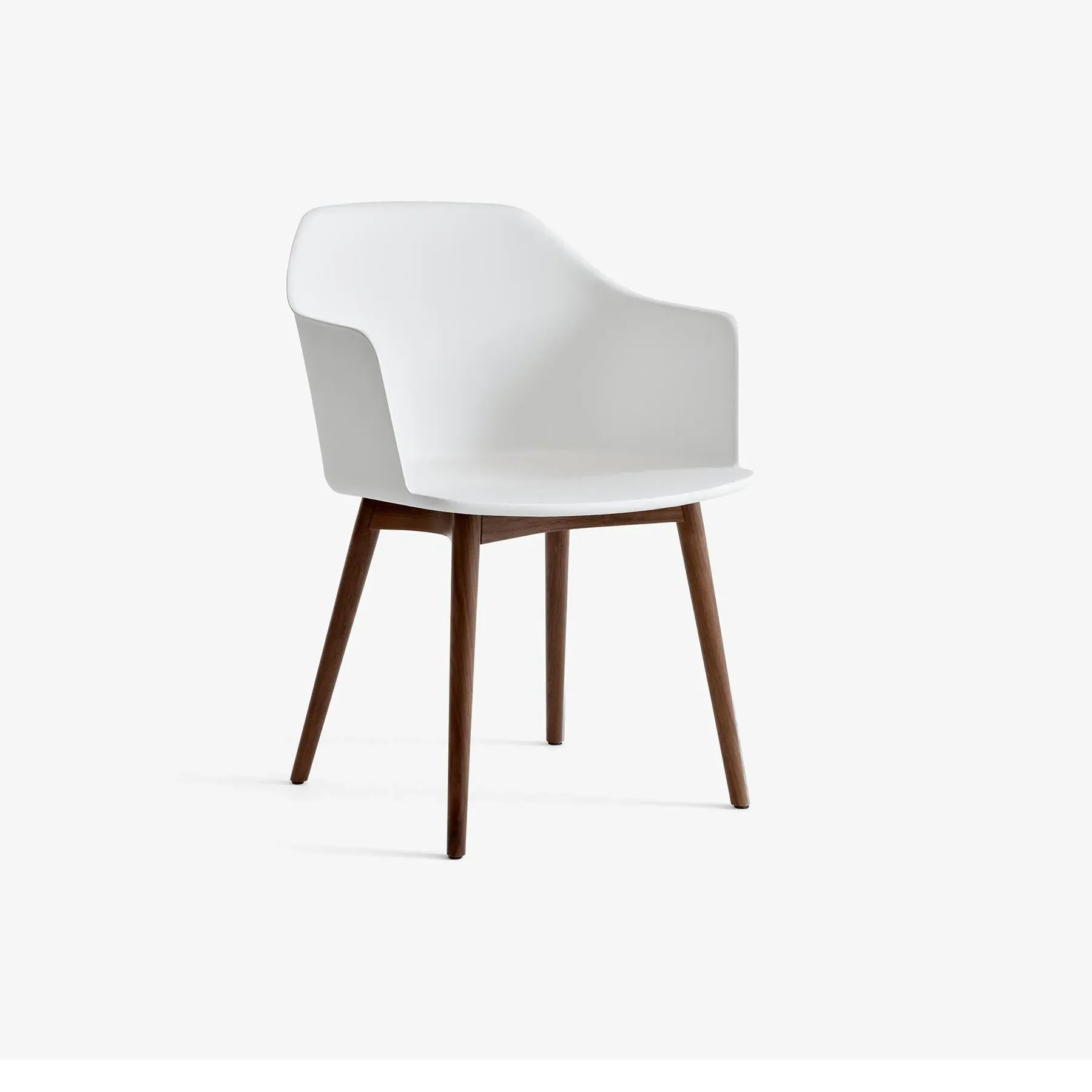 Office Chair with Wooden Legs - White, Walnut