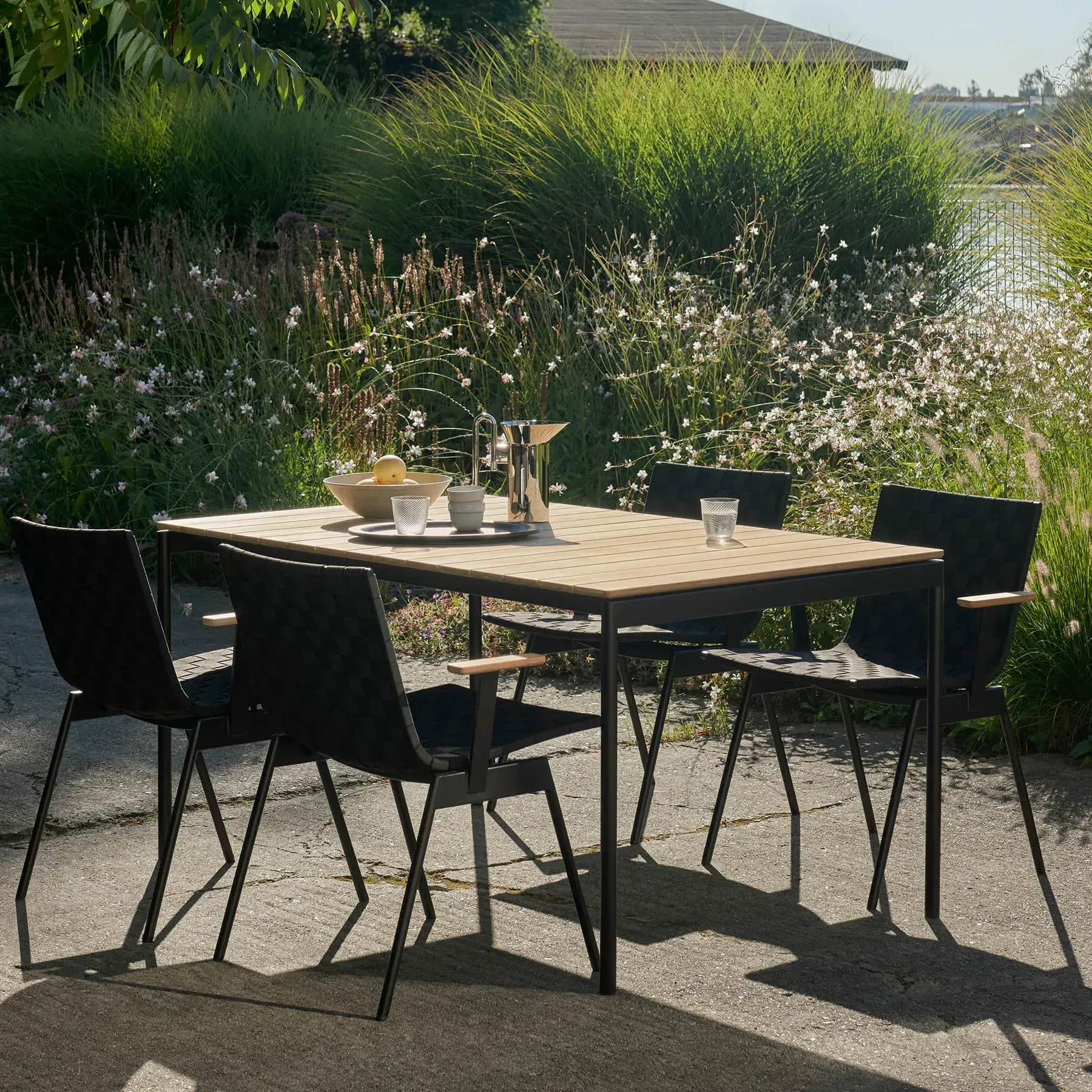 Outdoor Dining Table - Bronze Green, Teak