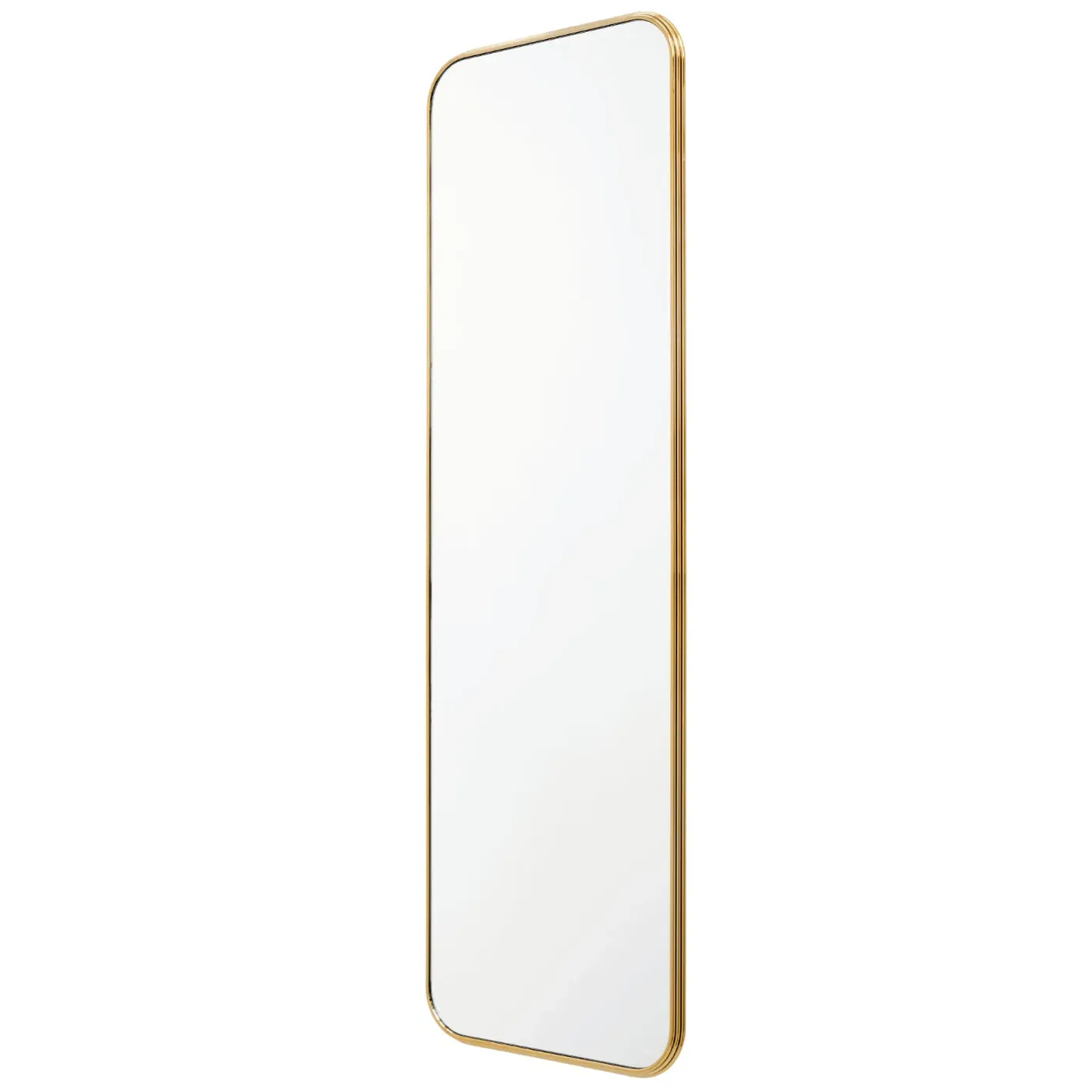 Rectangular Wall Mirror - Brass, Steel