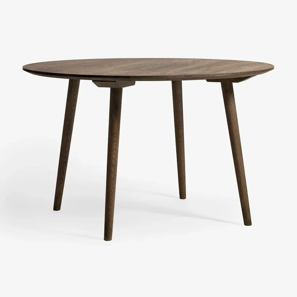 Round Dining Table - Smoked Oak, Solid Wood image