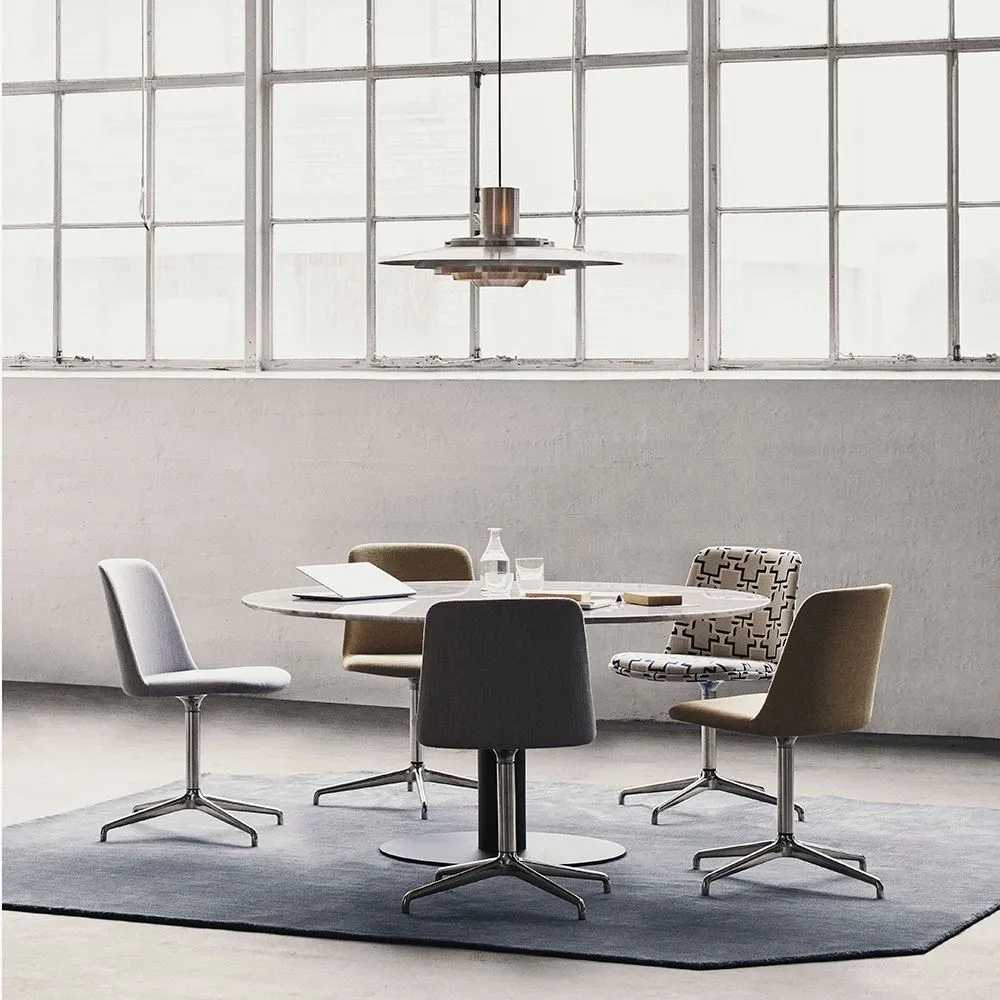 Round Dining Table - White, Marble