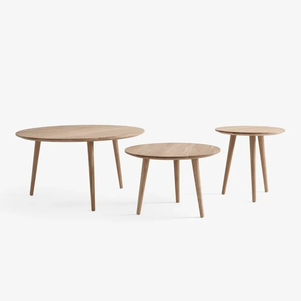 Round Lounge Table - Smoked Oak, Oiled Wood