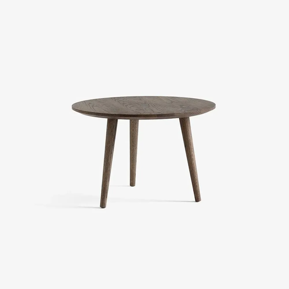 Round Lounge Table - Smoked Oak, Oiled Wood