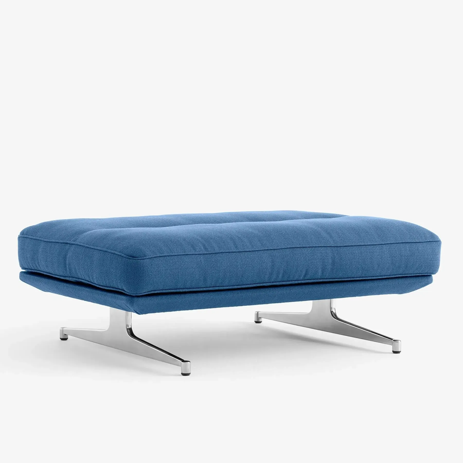 Round Pouf with Aluminium Base - Vidar, Fabric