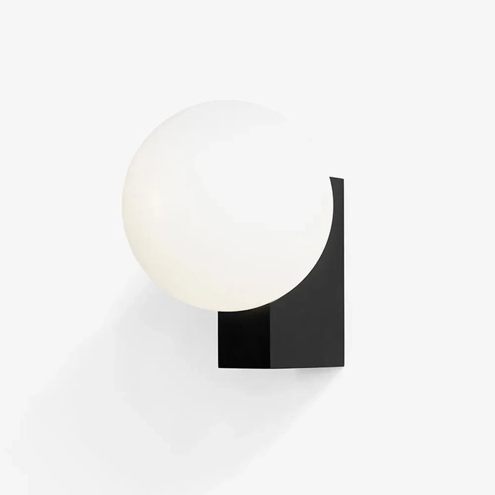 Round Wall Light with Opal Glass - Silk Grey
