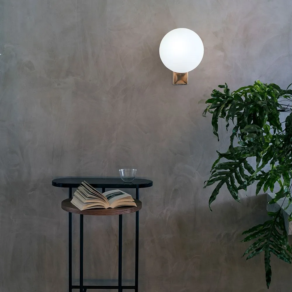 Round Wall Light with Opal Glass - Silk Grey