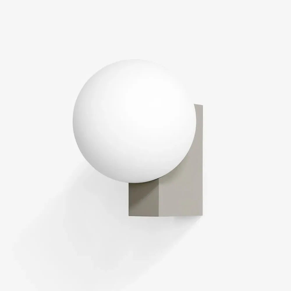 Round Wall Light with Opal Glass - Silk Grey