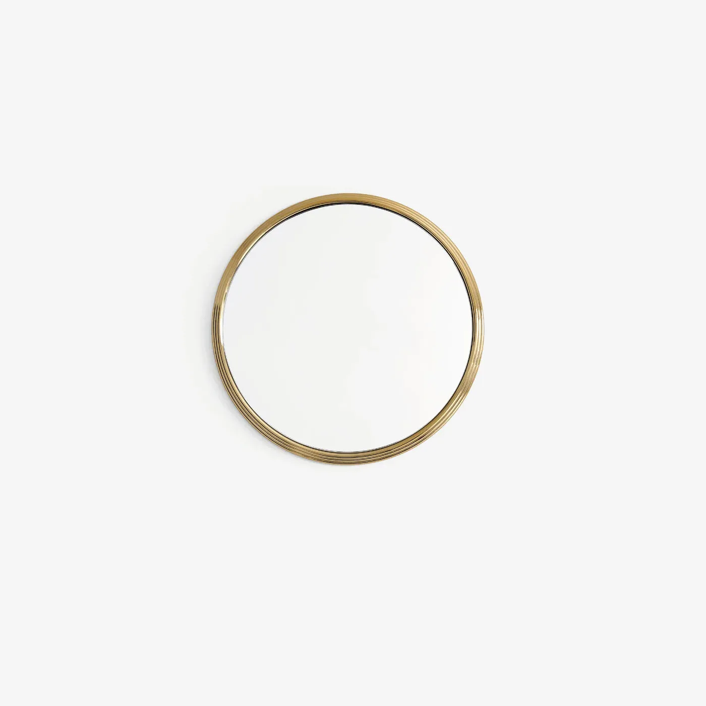 Round Wall Mirror - Brass, Steel image