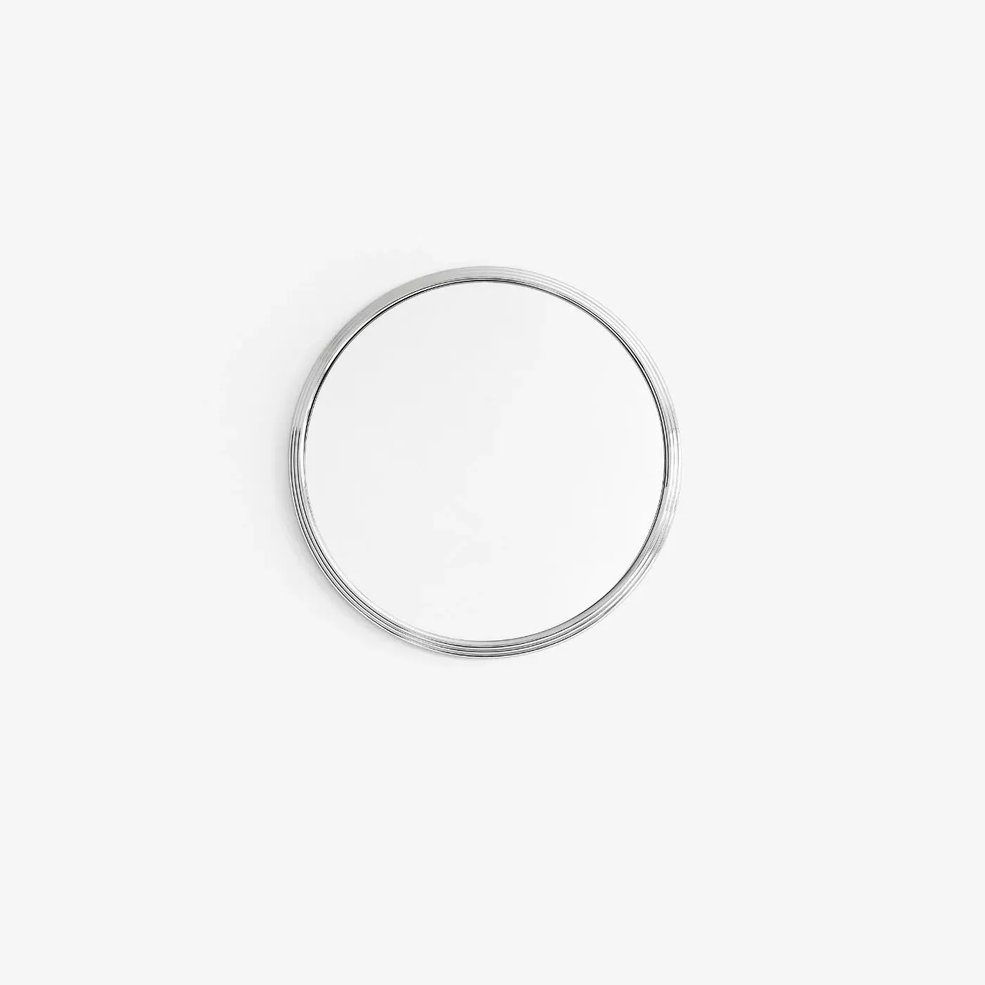 Round Wall Mirror with Corrugated Frame - Steel