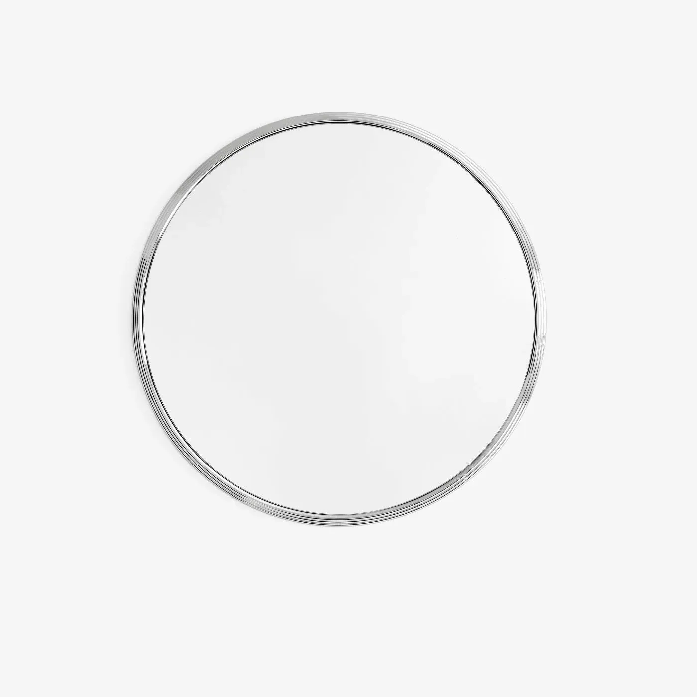 Round Wall Mirror with Corrugated Frame - Steel