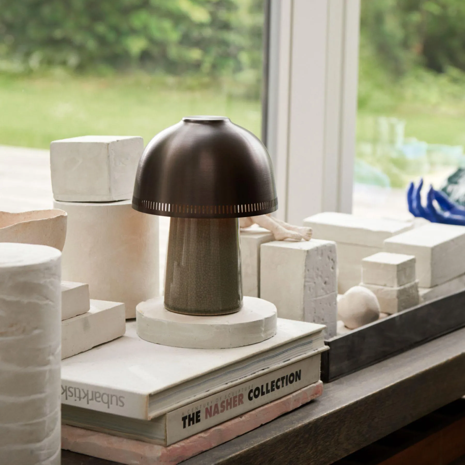 SH8 Raku Portable Table Lamp - Beige Grey, Ceramic