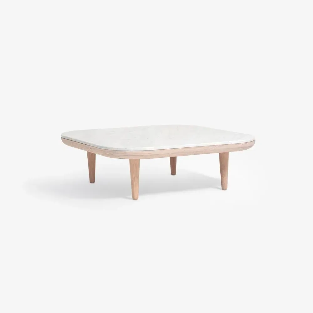 Square Lounge Table - White Oak, Marble image