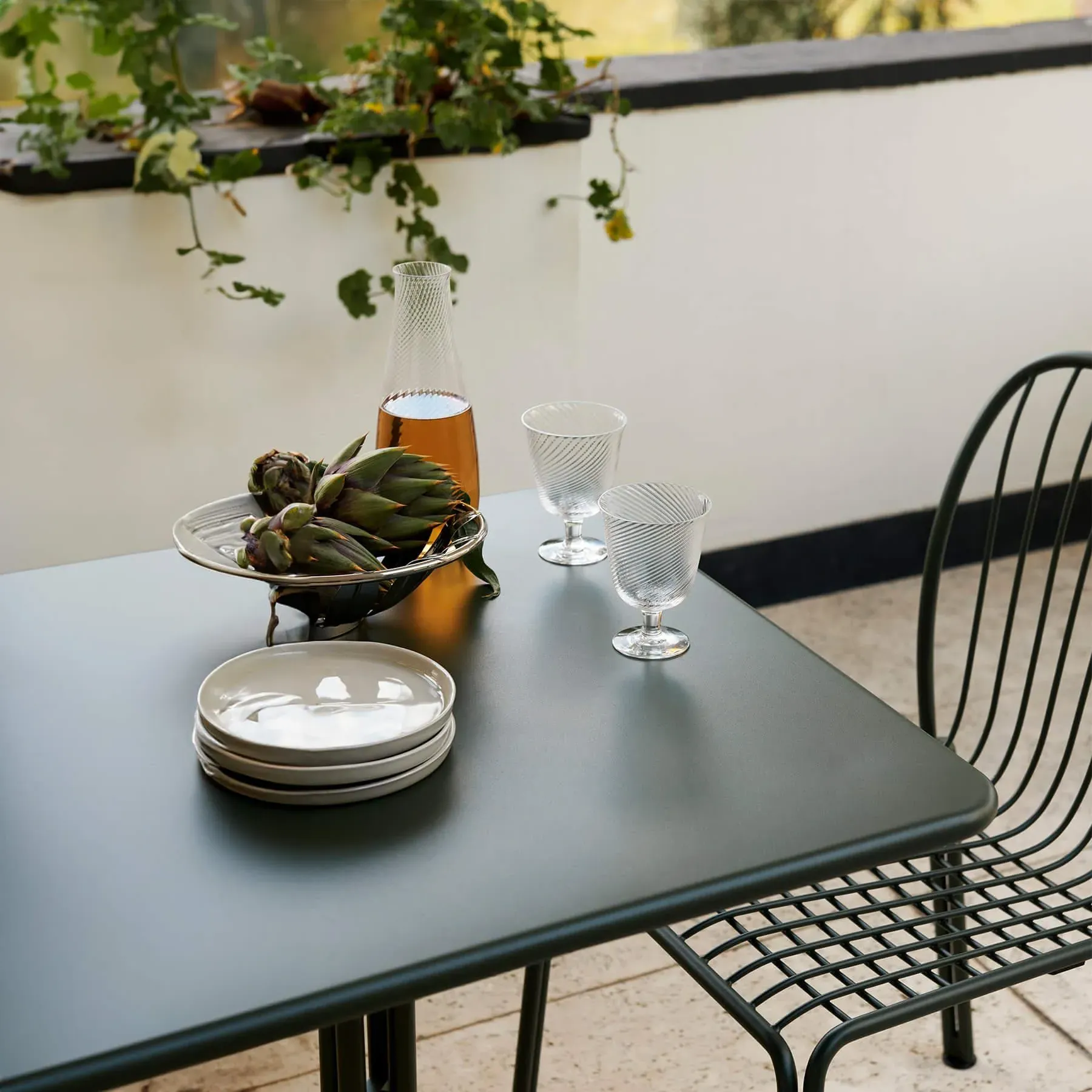 Square Outdoor Table - Warm Black, Steel