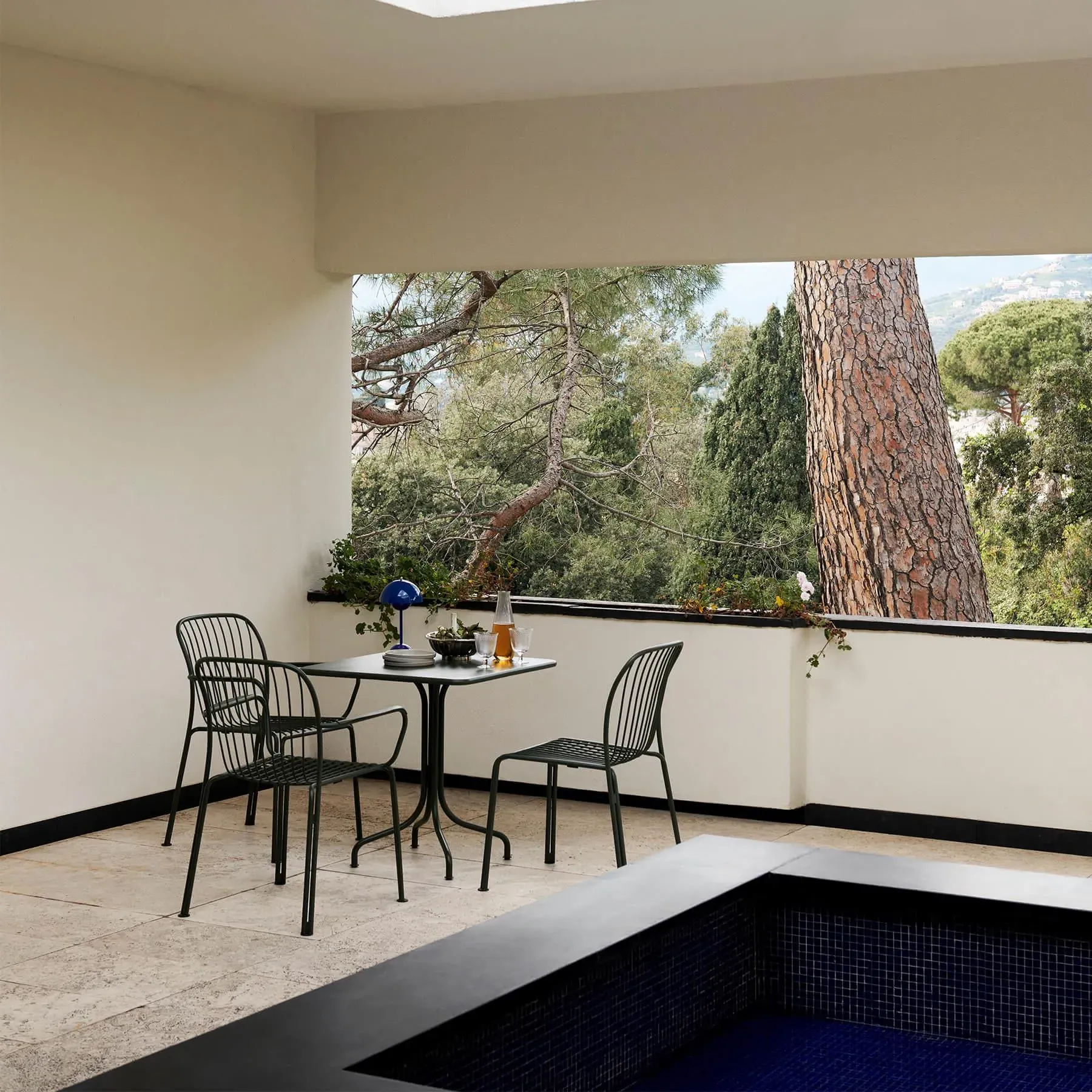 Square Outdoor Table - Warm Black, Steel