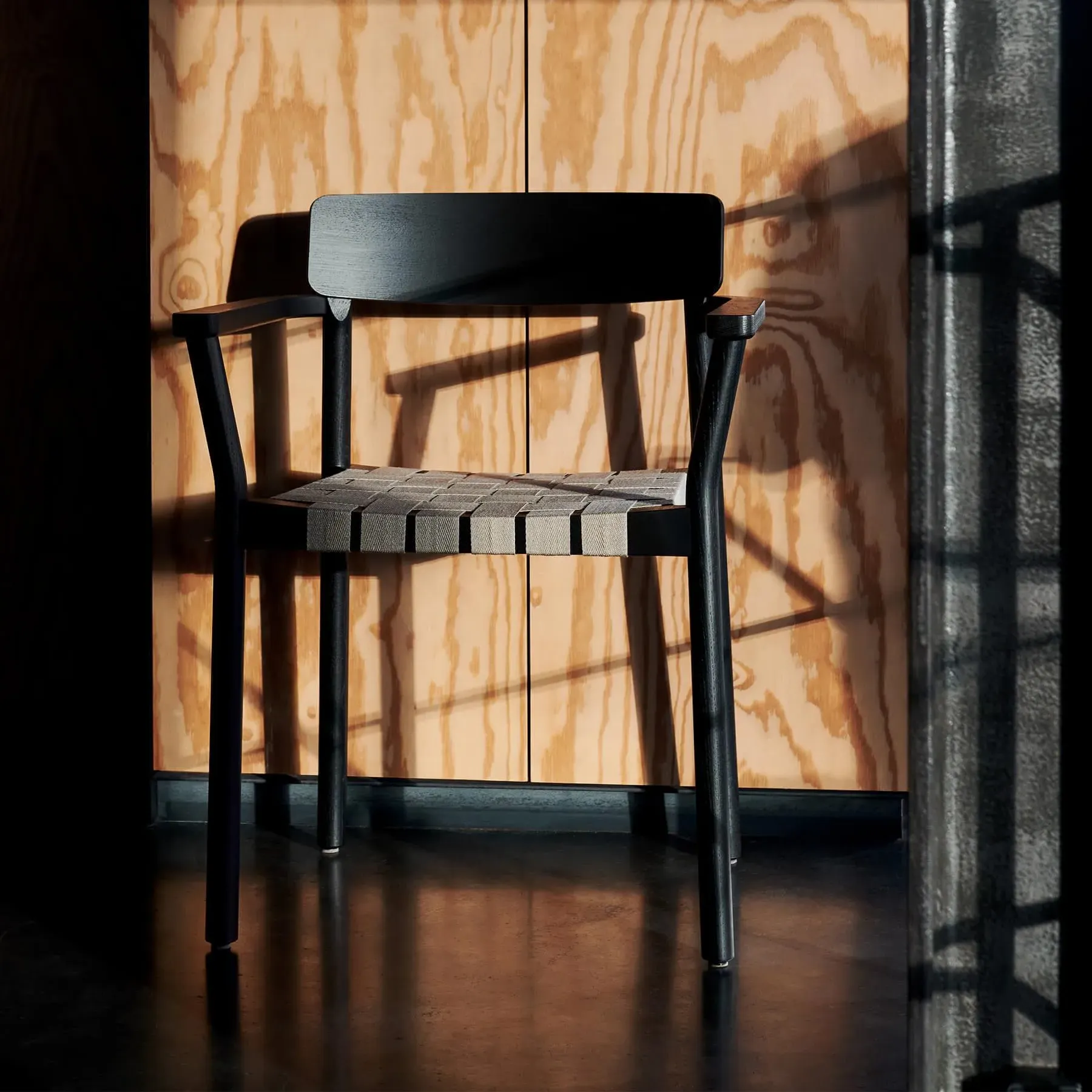 Stackable Dining Chair - Black, Linen