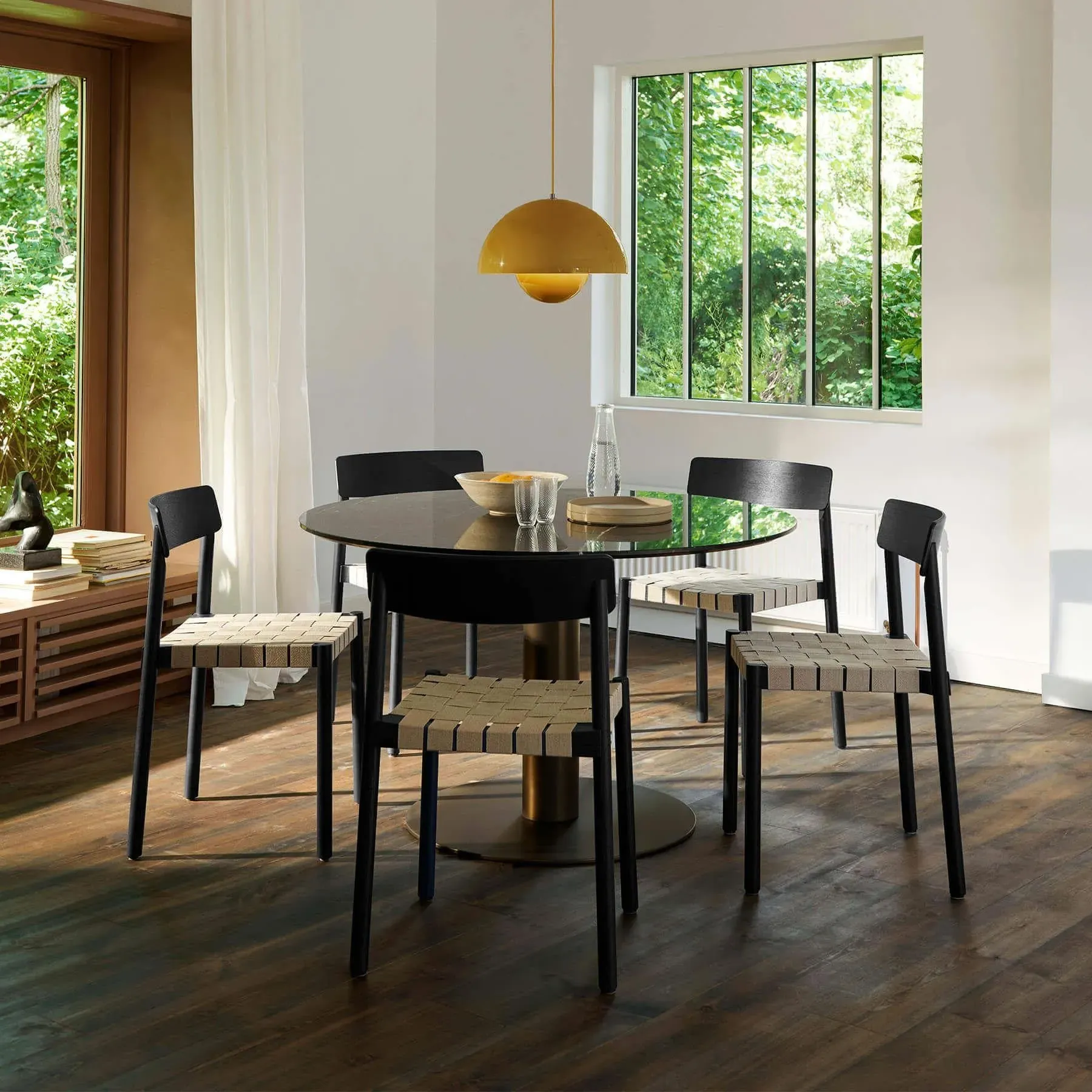 Stackable Dining Chair - Black, Linen