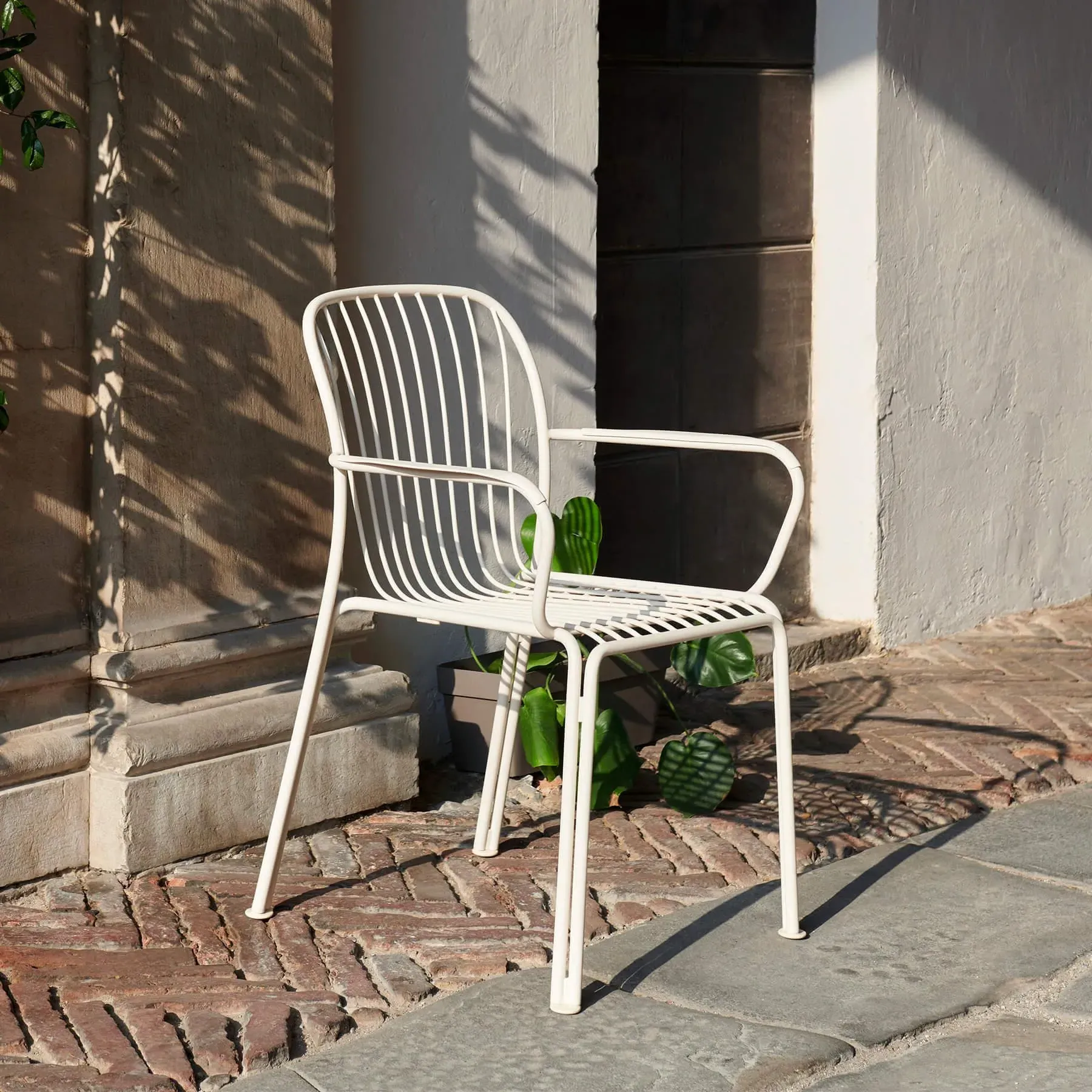 Stackable Outdoor Chair - Ivory White, Steel