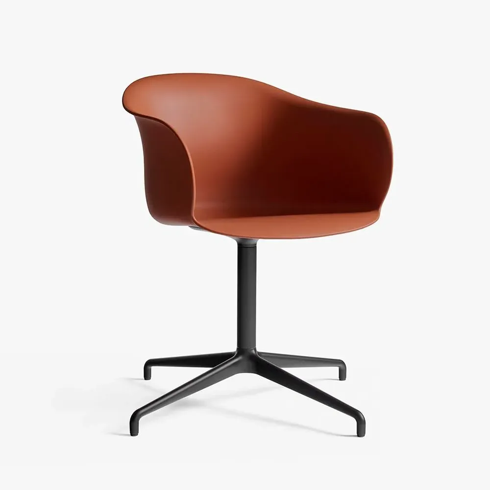 Swivel Chair with Curved Design - Beige