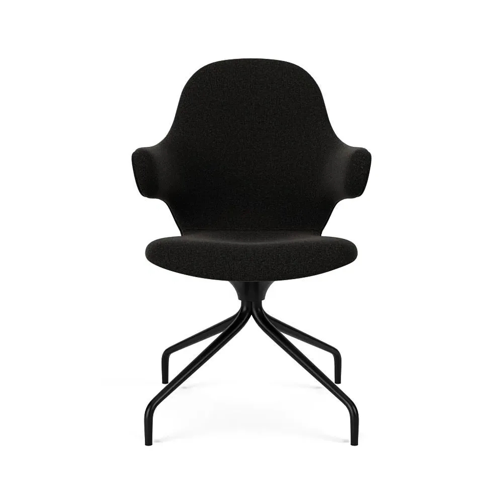 Swivel Dining Chair with Arms - Black, Re-Wool