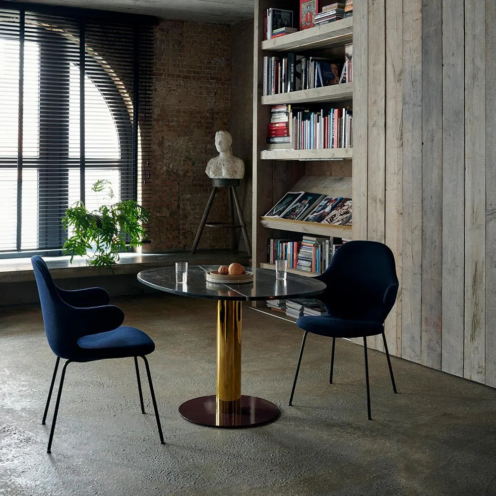 Swivel Dining Chair with Arms - Black, Re-Wool