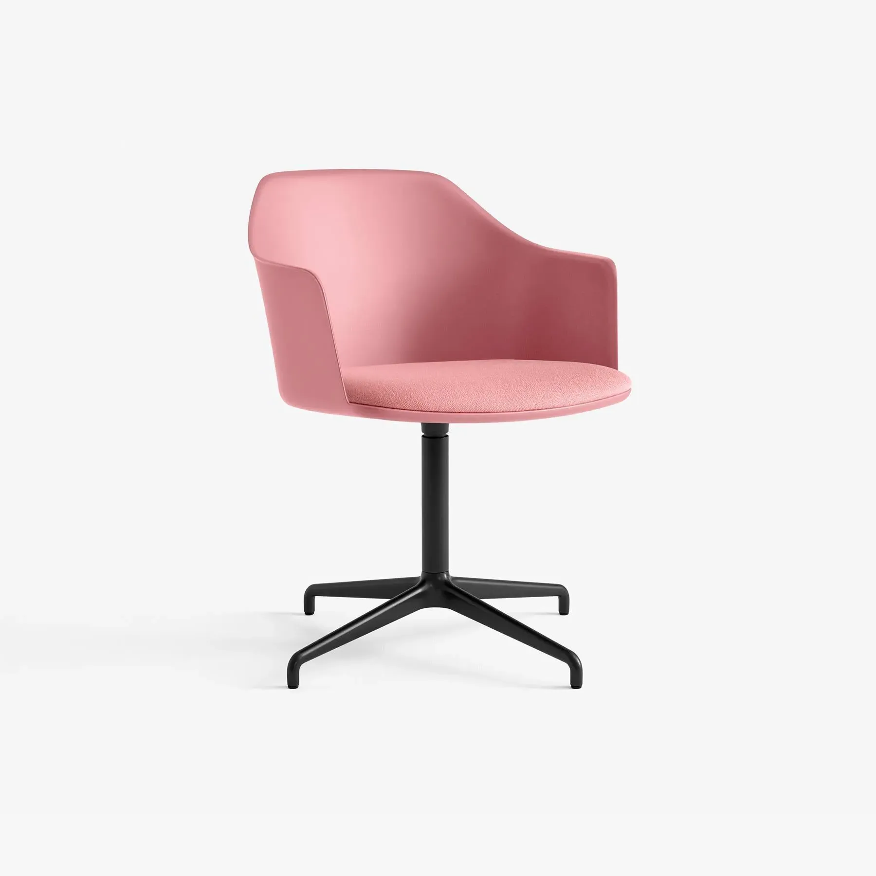 Swivel Office Chair with Cushion - Pink, Fabric