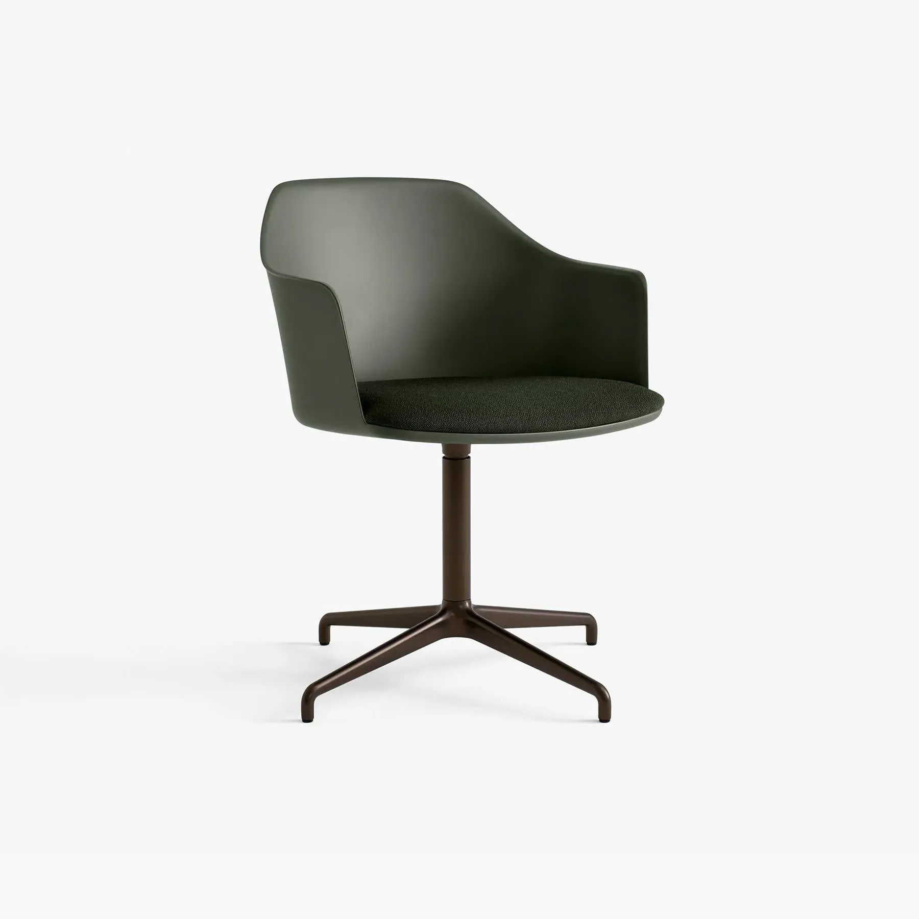 Swivel Office Chair with Cushion - White, Fabric