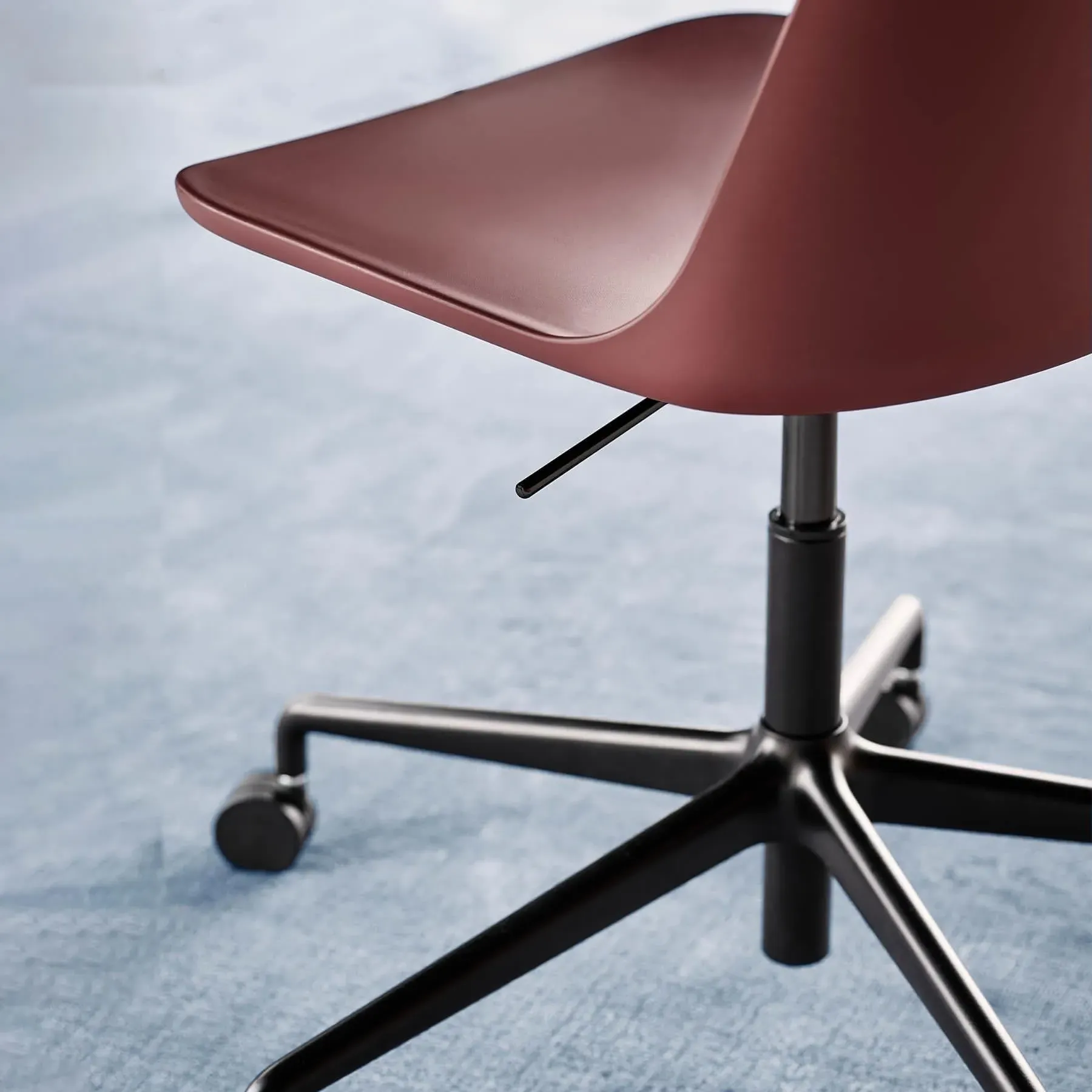 Swivel Office Chair with Gas Lift - Red, Plastic