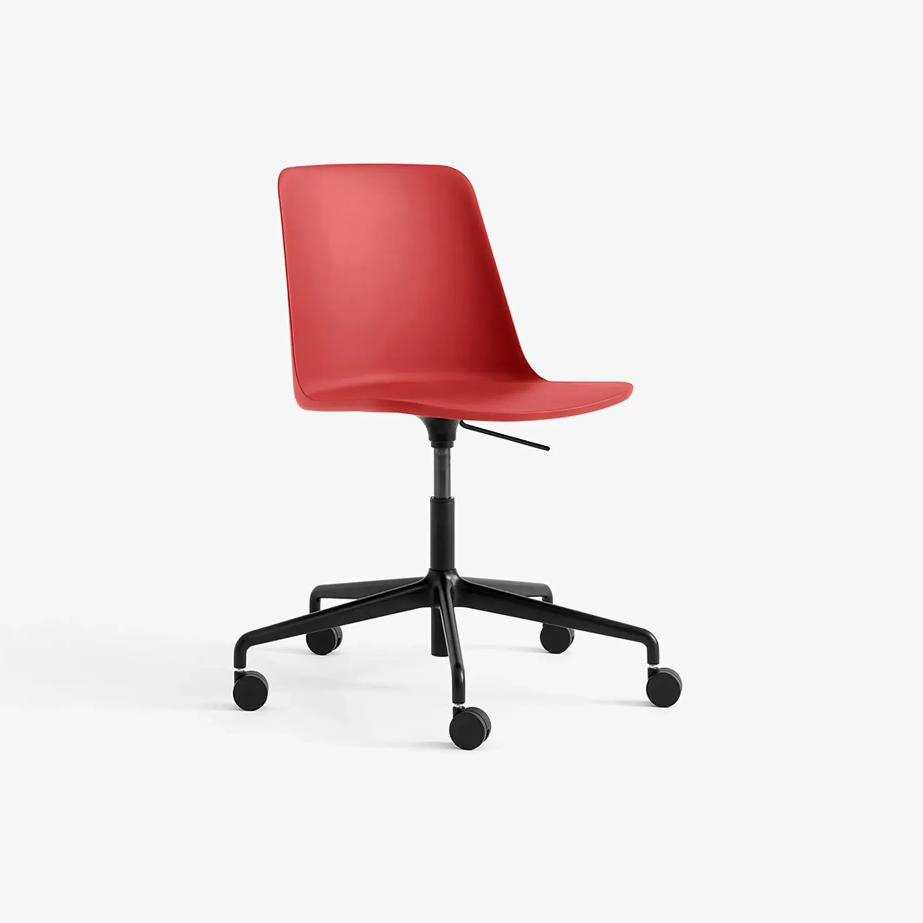 Swivel Office Chair with Gas Lift - Red, Plastic