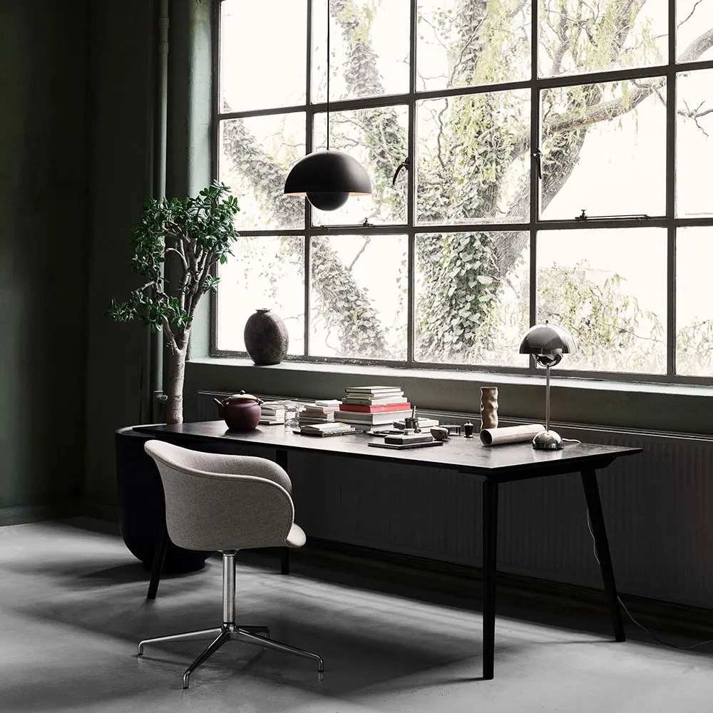 Swivel Office Chair with Upholstery - Silk, Fabric