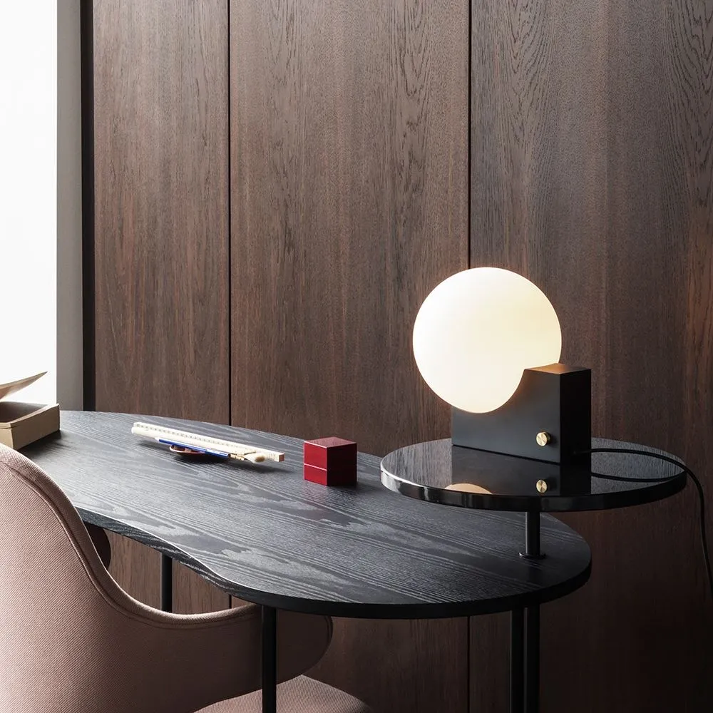 Table Lamp with Dimmer - Black, Opal Glass