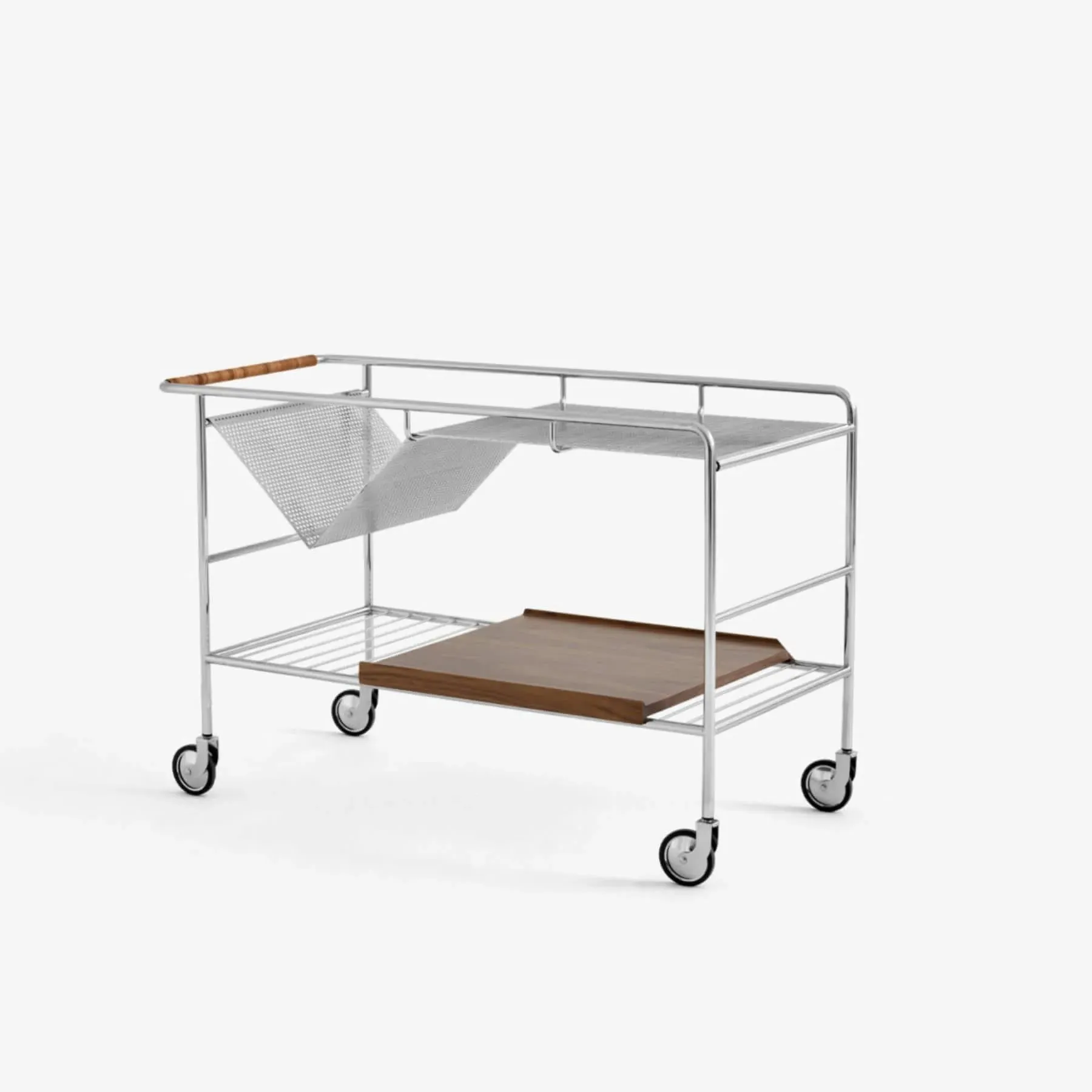 Table Trolley with Storage - Oak, Lacquered Wood
