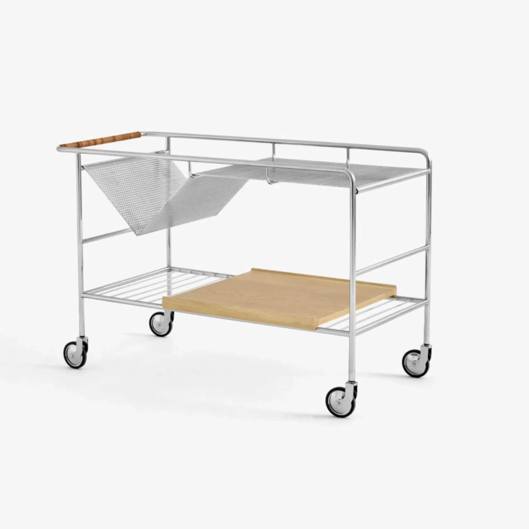 Table Trolley with Storage - Walnut, Lacquered Wood