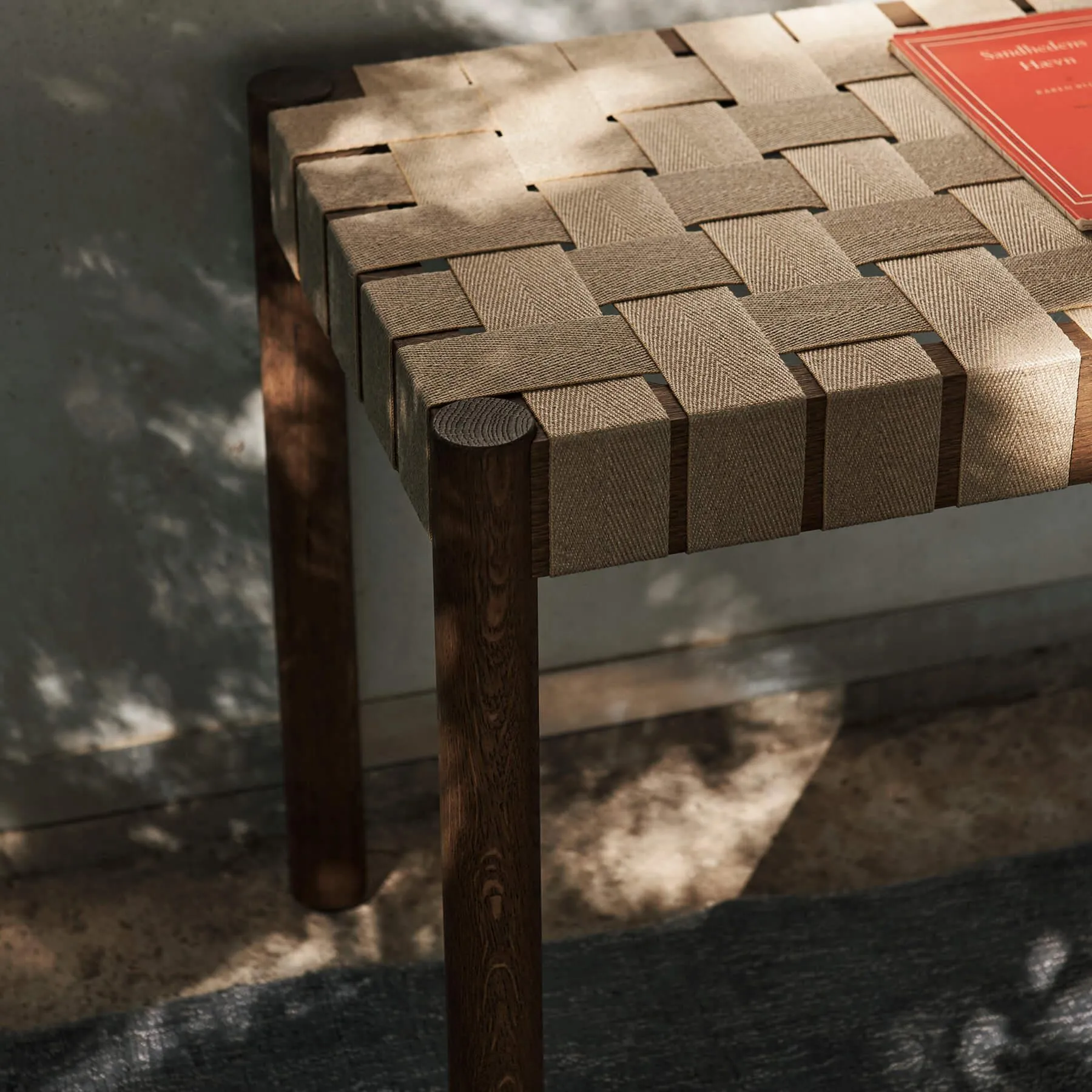 TK4 Bench with Webbing - Natural, Smoked Oak