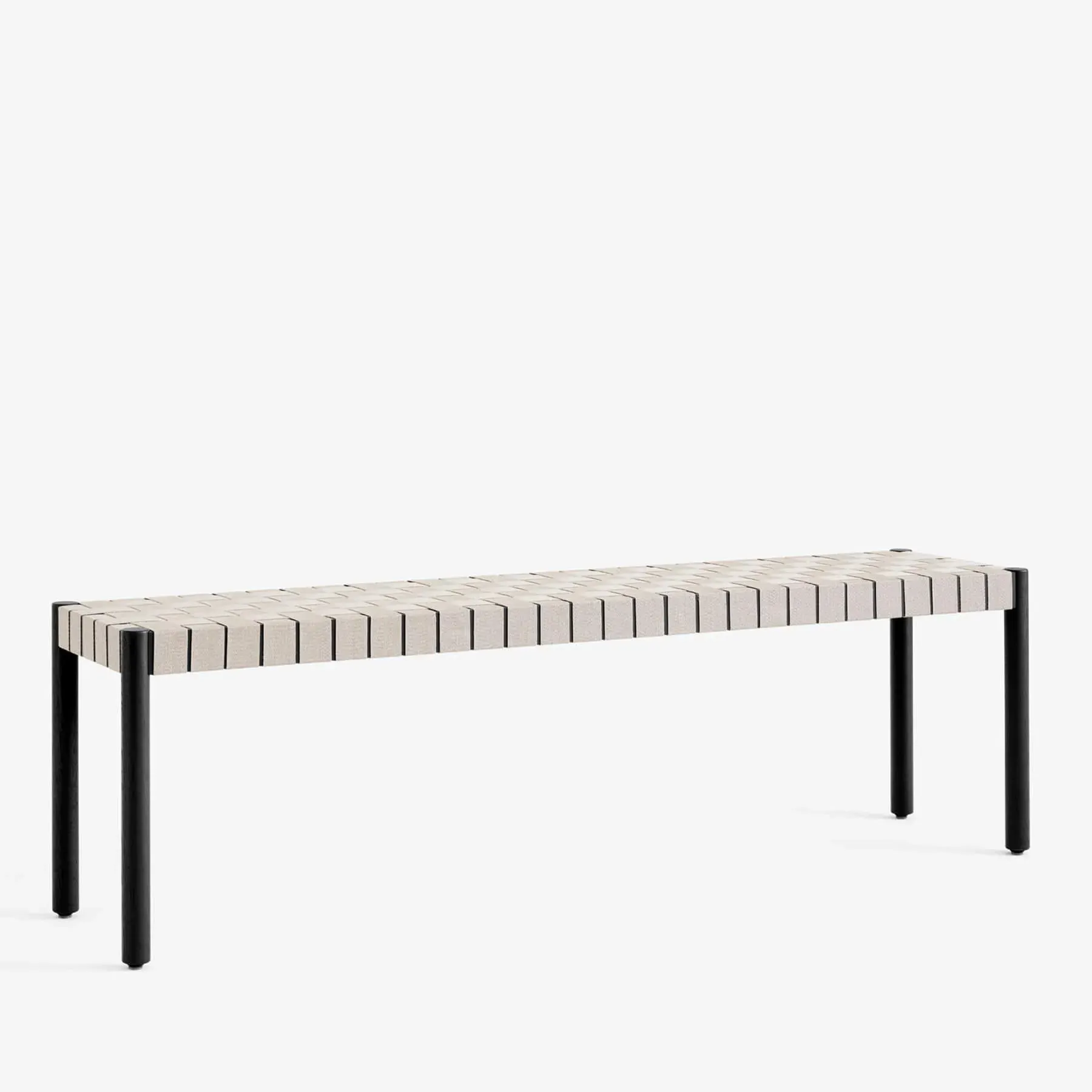 TK5 Bench with Webbing - Black, Lacquered Ash