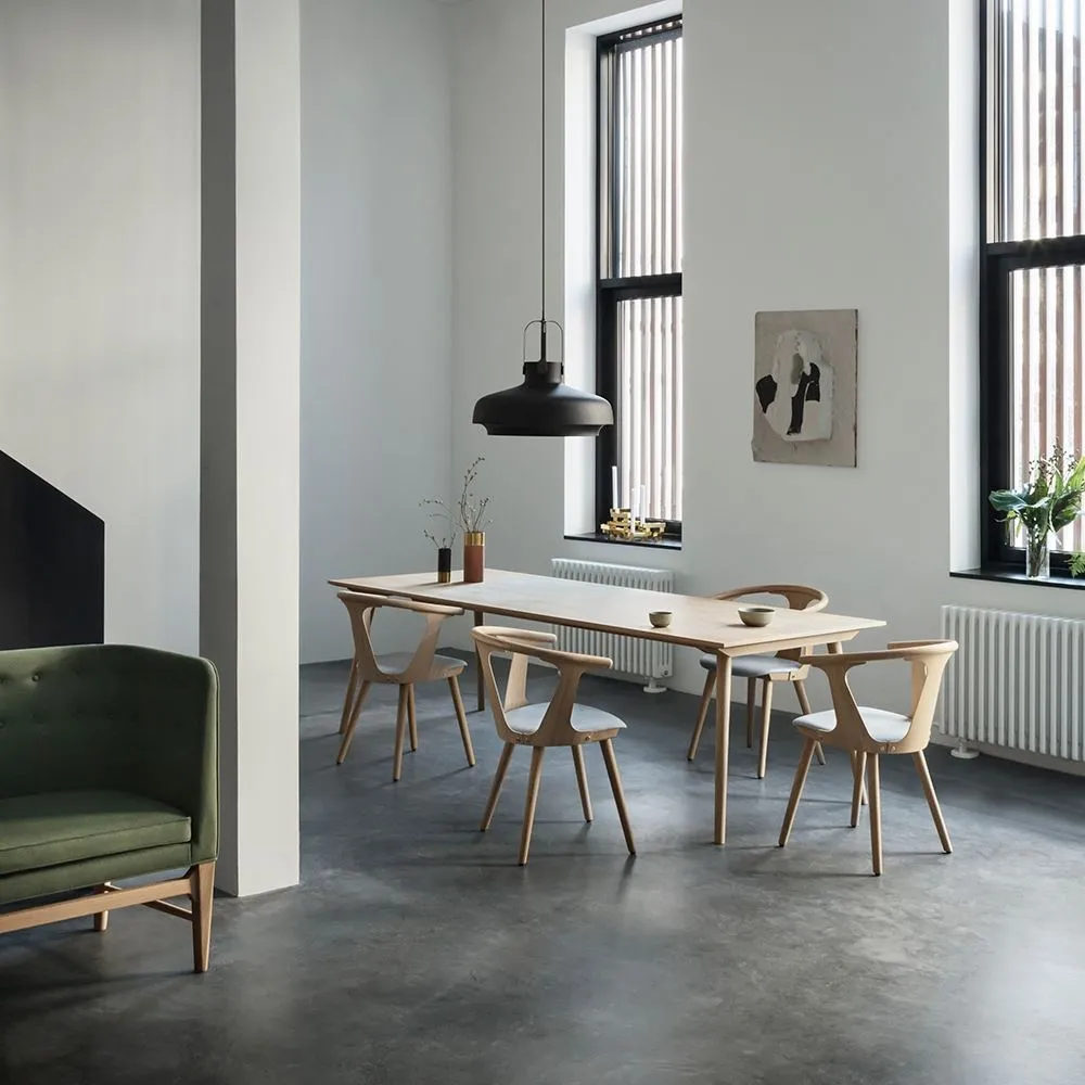 Upholstered Dining Chair - Silk, Smoked Oak