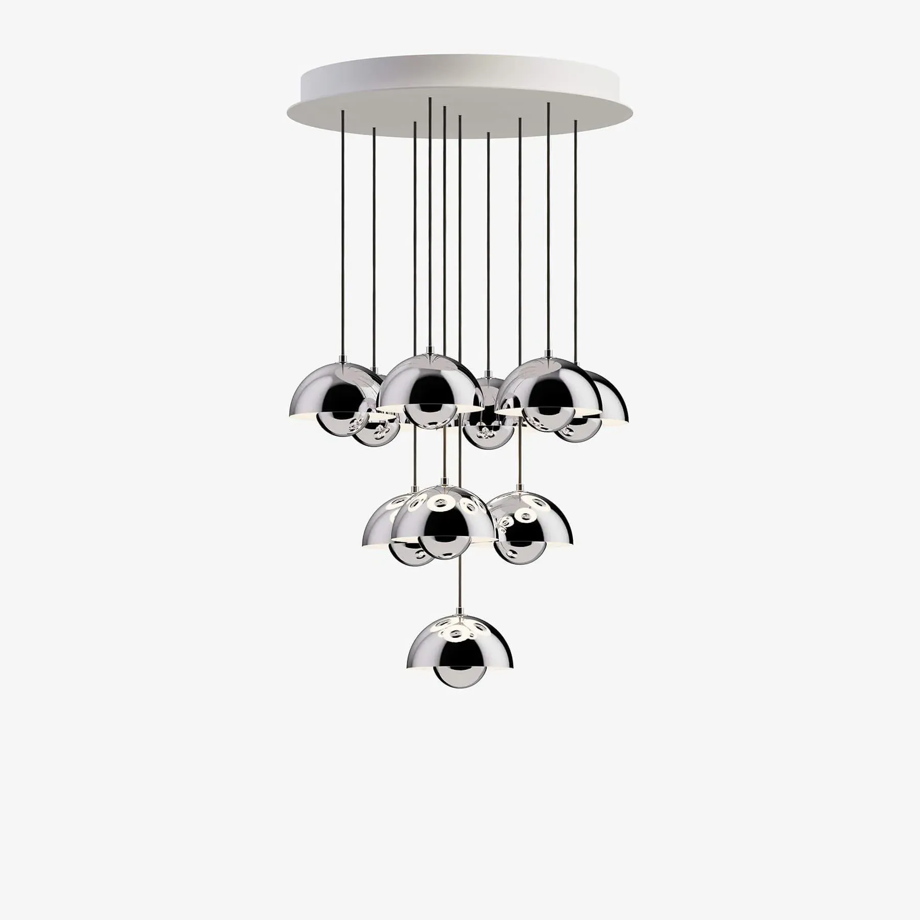 VP10 Flowerpot Chandelier 31 Shades - Chrome Plated