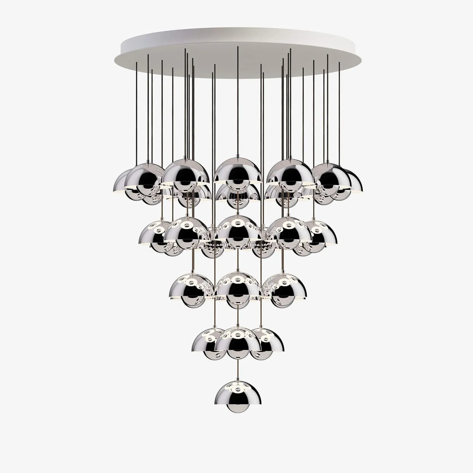 VP10 Flowerpot Chandelier 31 Shades - Chrome Plated