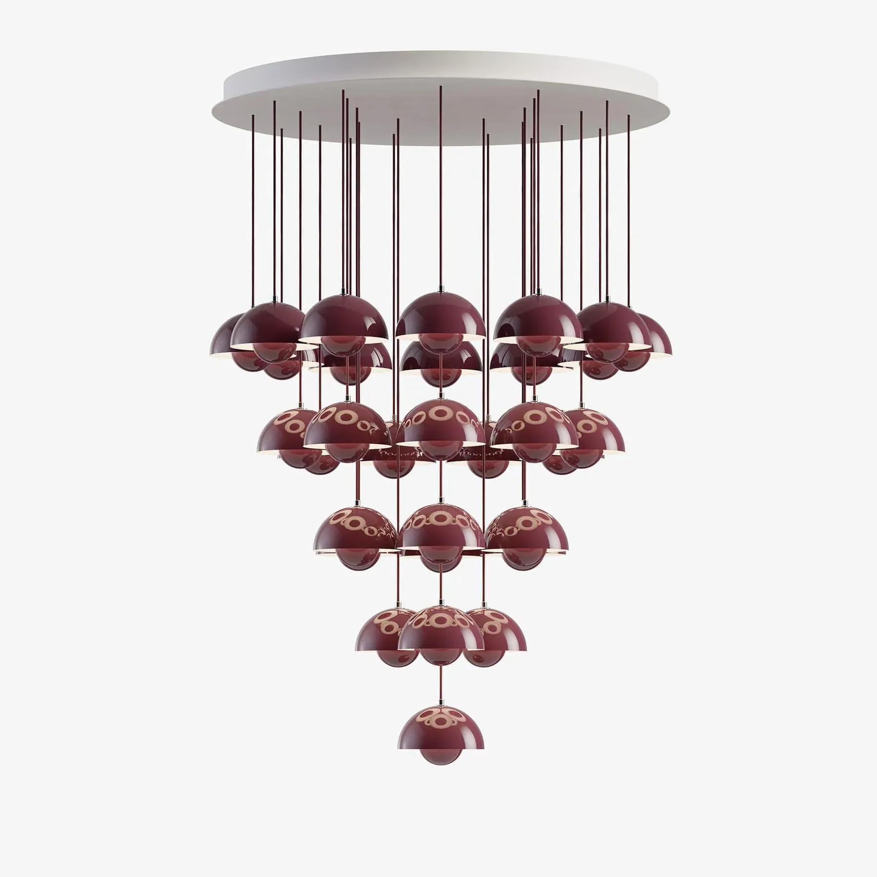 VP10 Flowerpot Chandelier 31 Shades - Dark Plum