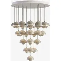 VP10 Flowerpot Chandelier 31 Shades - Grey Beige