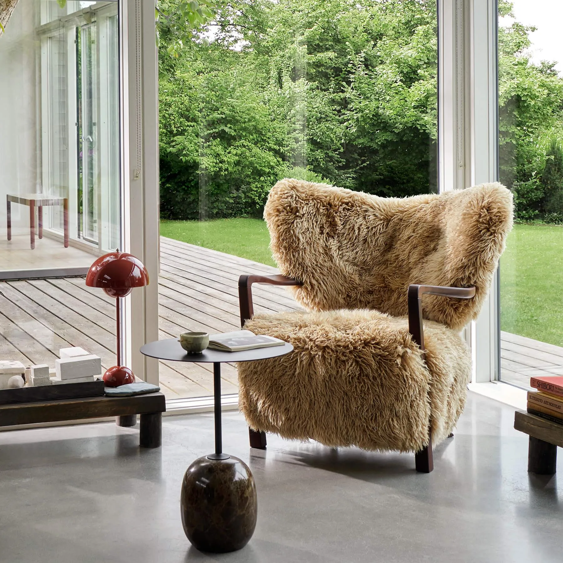 Wulff ADT2 Lounge Chair with Ottoman - Hallingdal 376, Oiled Walnut