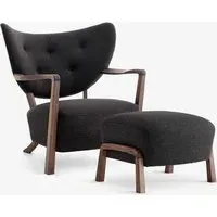 Wulff ADT2 Lounge Chair with Ottoman - Hallingdal 376, Oiled Walnut