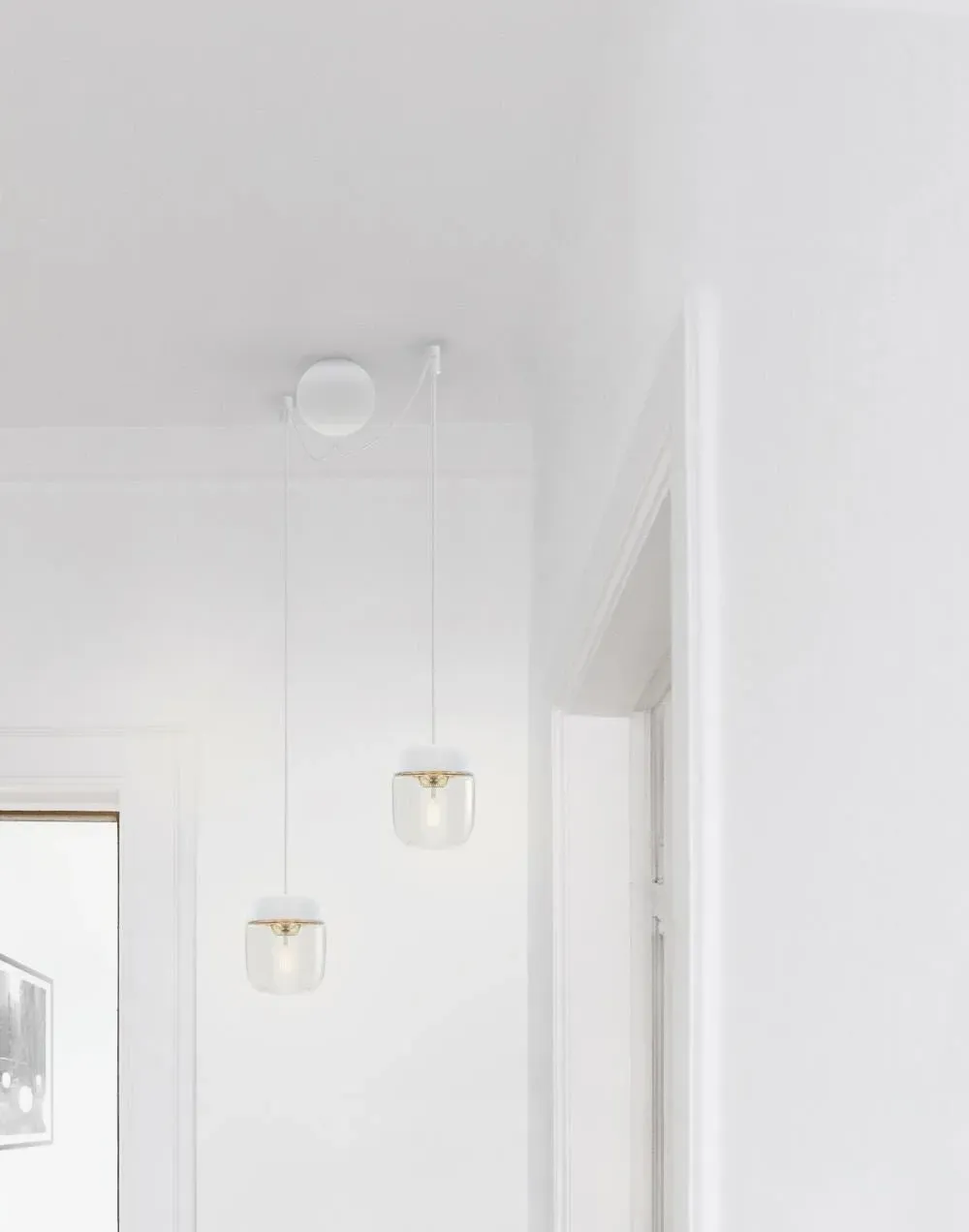 2-Light Cluster Pendant - Black, Glass