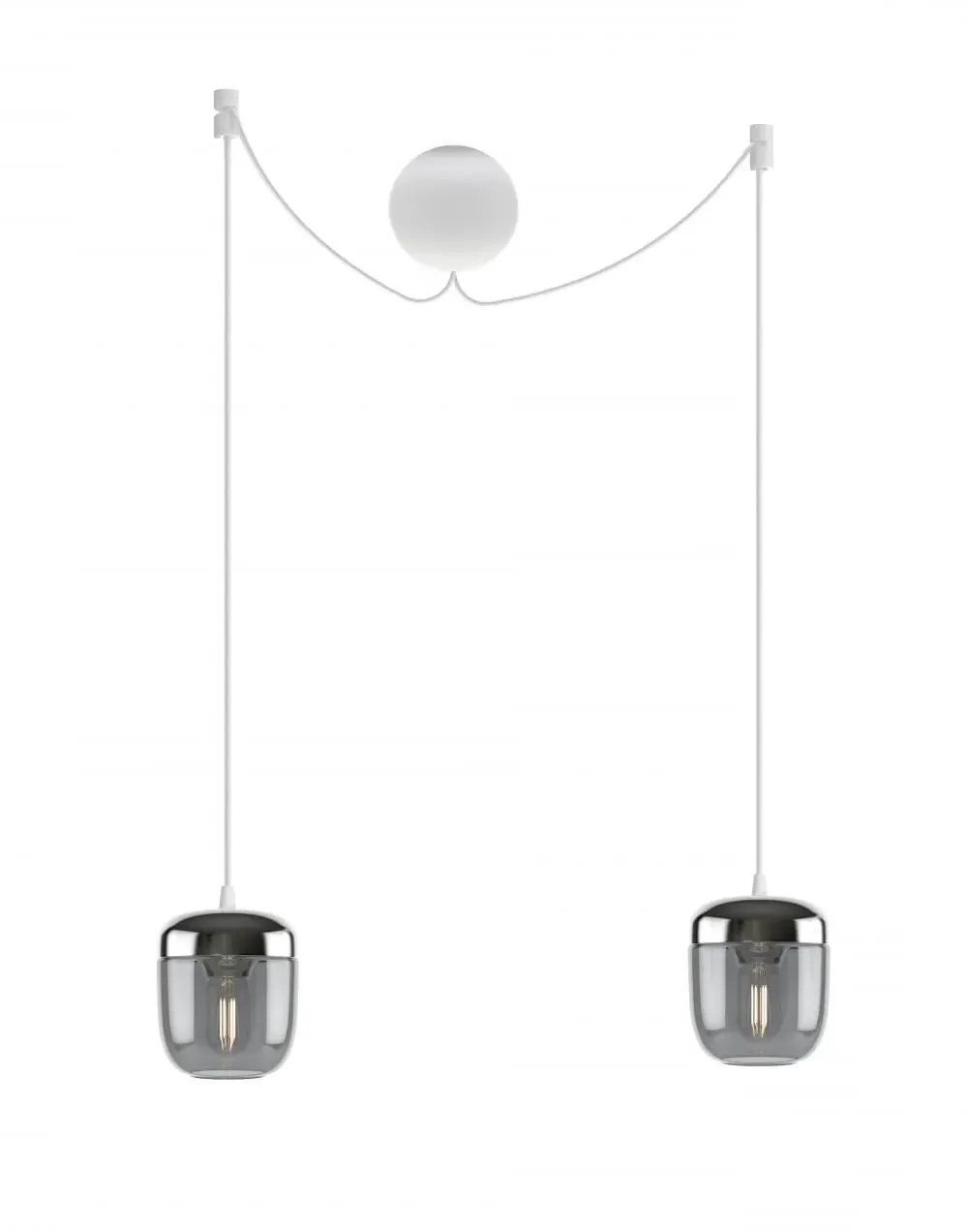 2-Light Cluster Pendant - Black, Glass