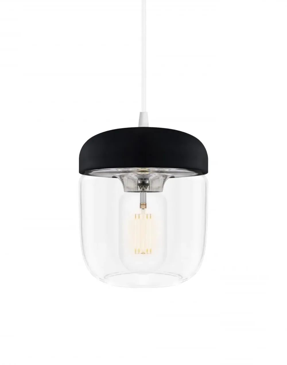 Acorn Pendant Light - Black, Glass image
