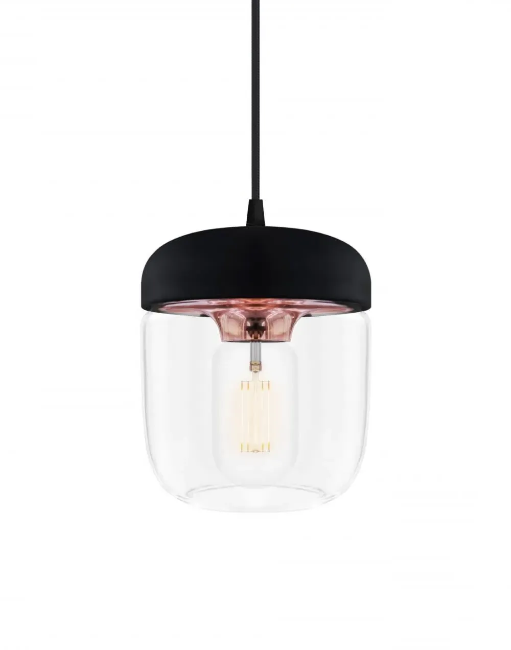 Acorn Pendant Light - Black, Glass