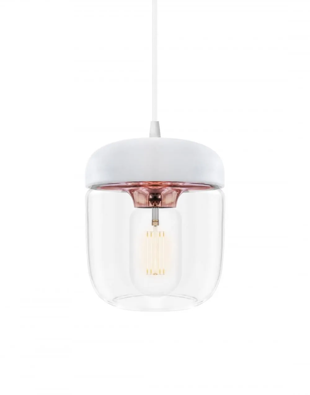 Acorn Pendant Light - White, Glass